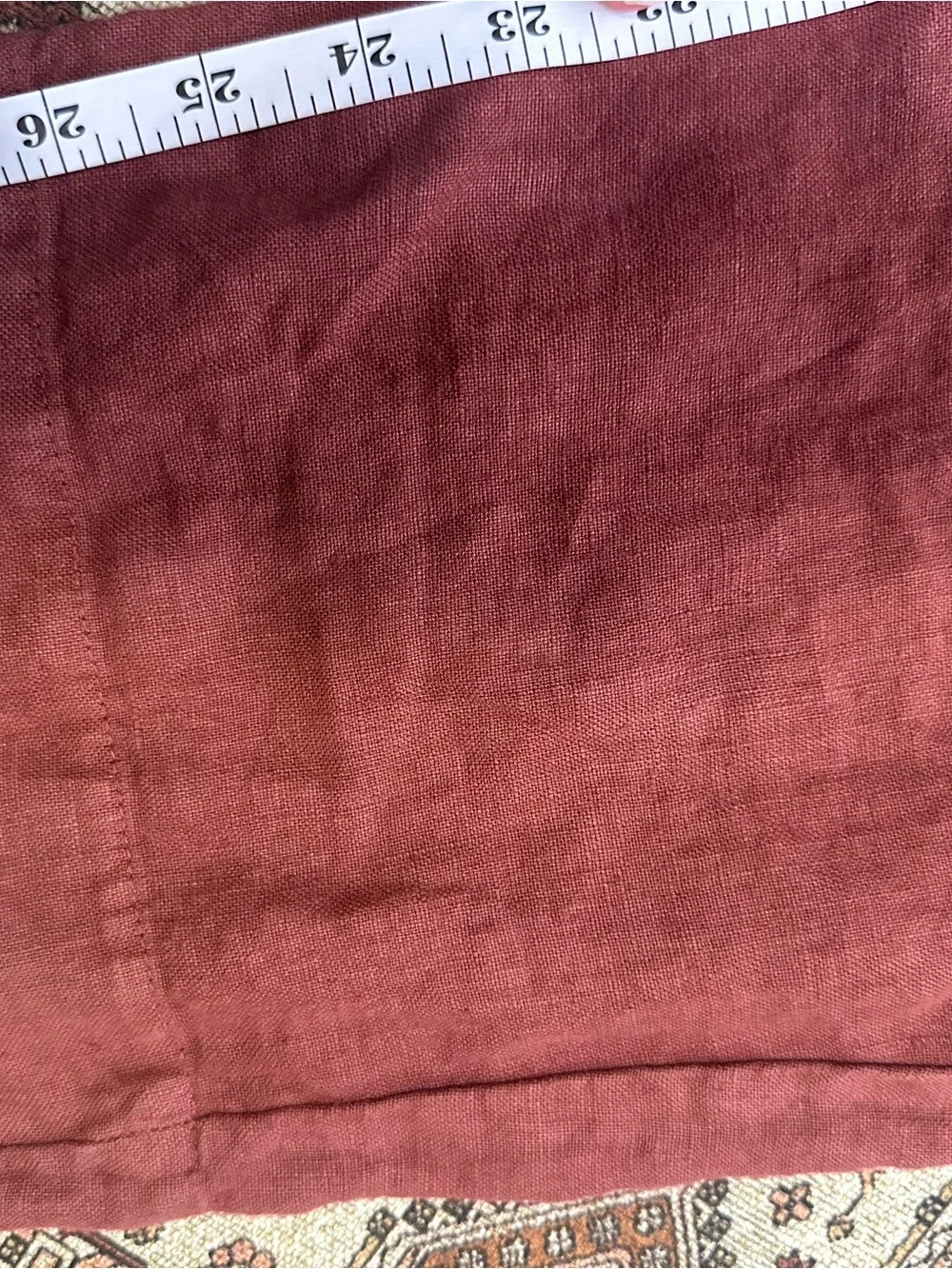 Zara Rust-Red Linen Jumpsuit with Front Pockets